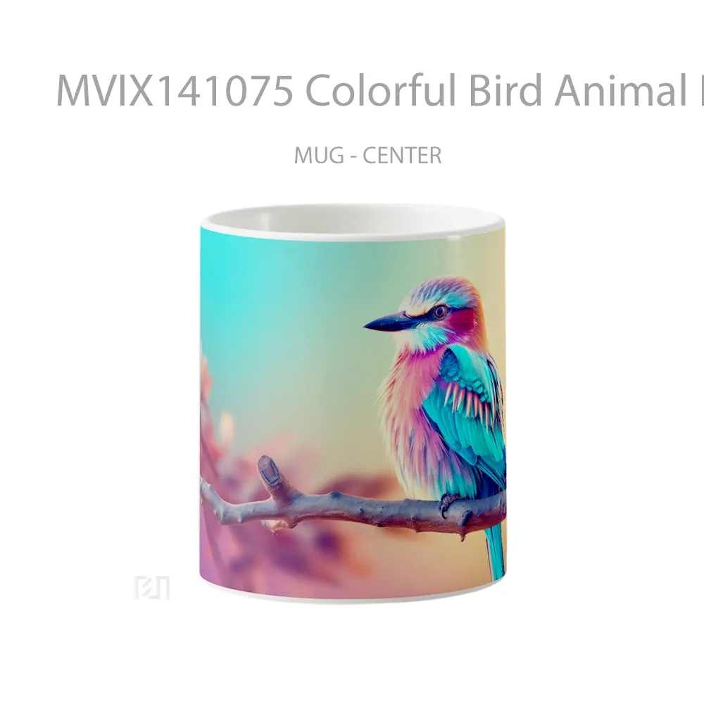 Mug Colorful Bird Animal Digital Art Gelas Hewan Lucu