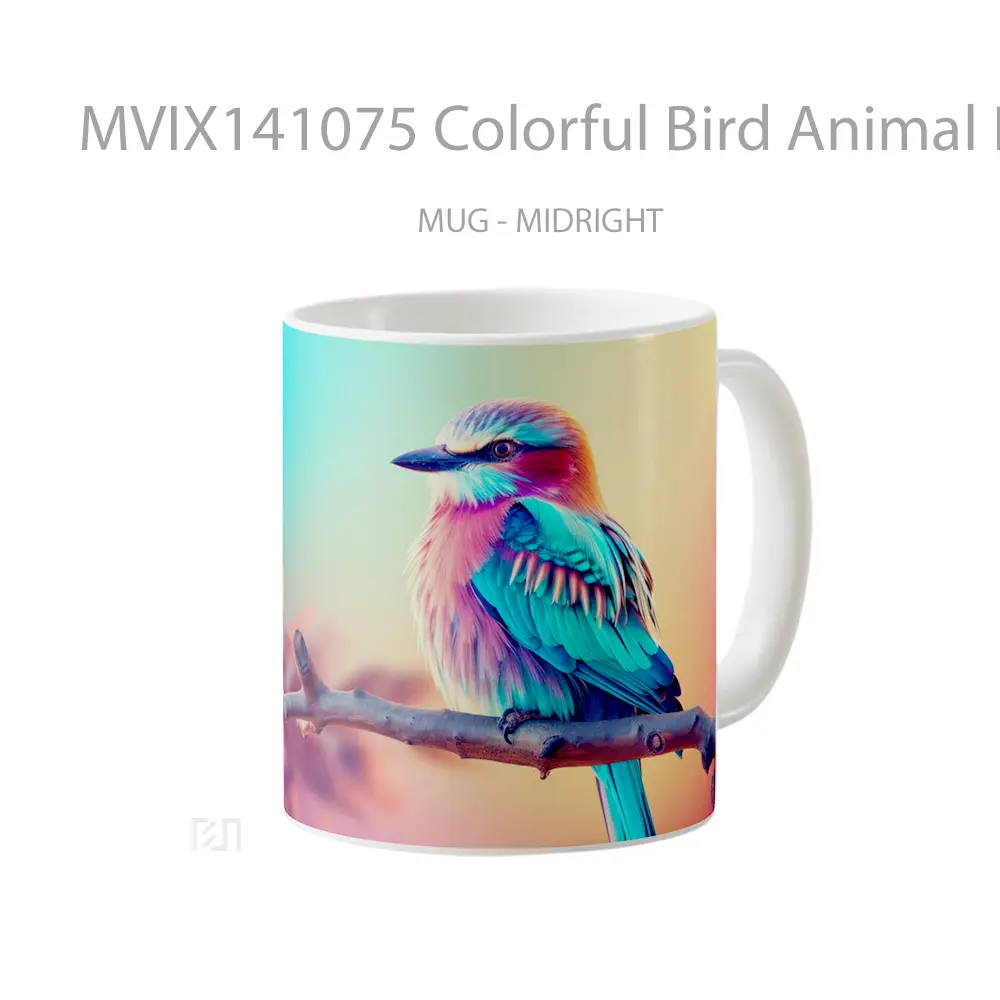 Mug Colorful Bird Animal Digital Art Gelas Hewan Lucu - All-side / Desain