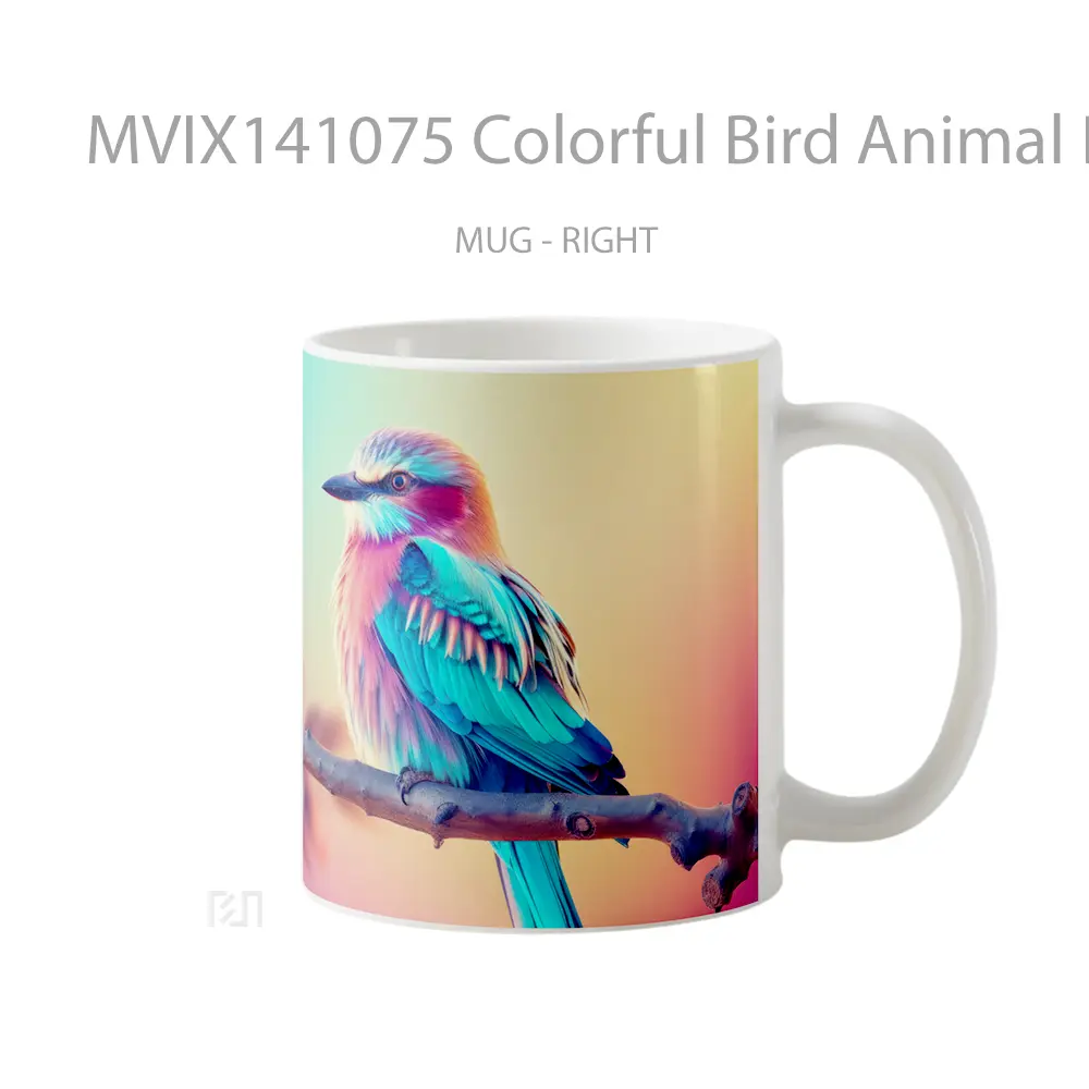 Mug Colorful Bird Animal Digital Art Gelas Hewan Lucu - All-side / Desain