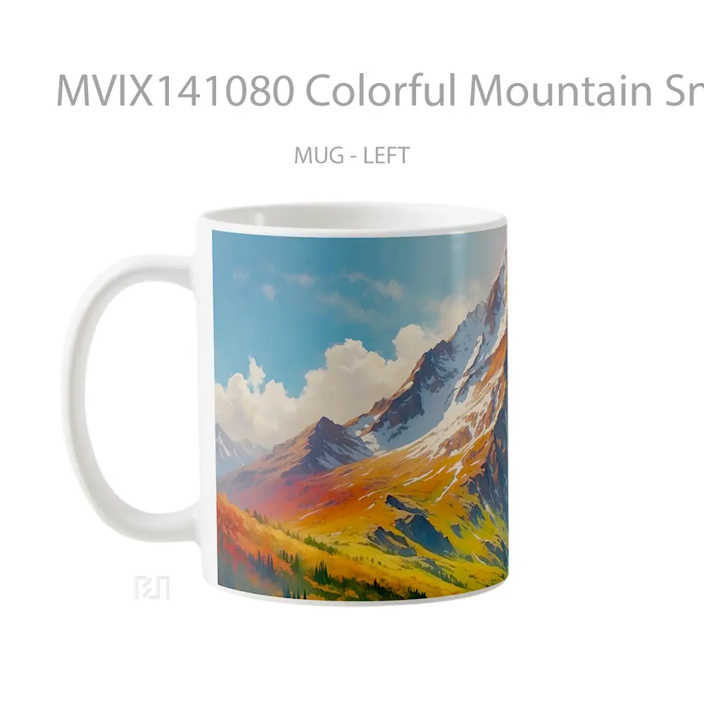 Mug Colorful Mountain Snowy Scenery Digital Art Gelas Pemandangan Alam - All-side / Desain