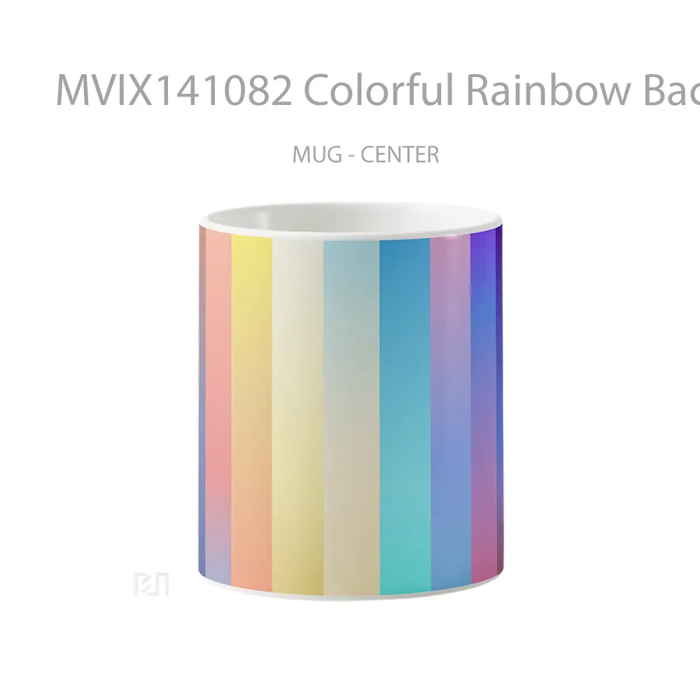 Mug Colorful Rainbow Background Gelas Keramik Unik