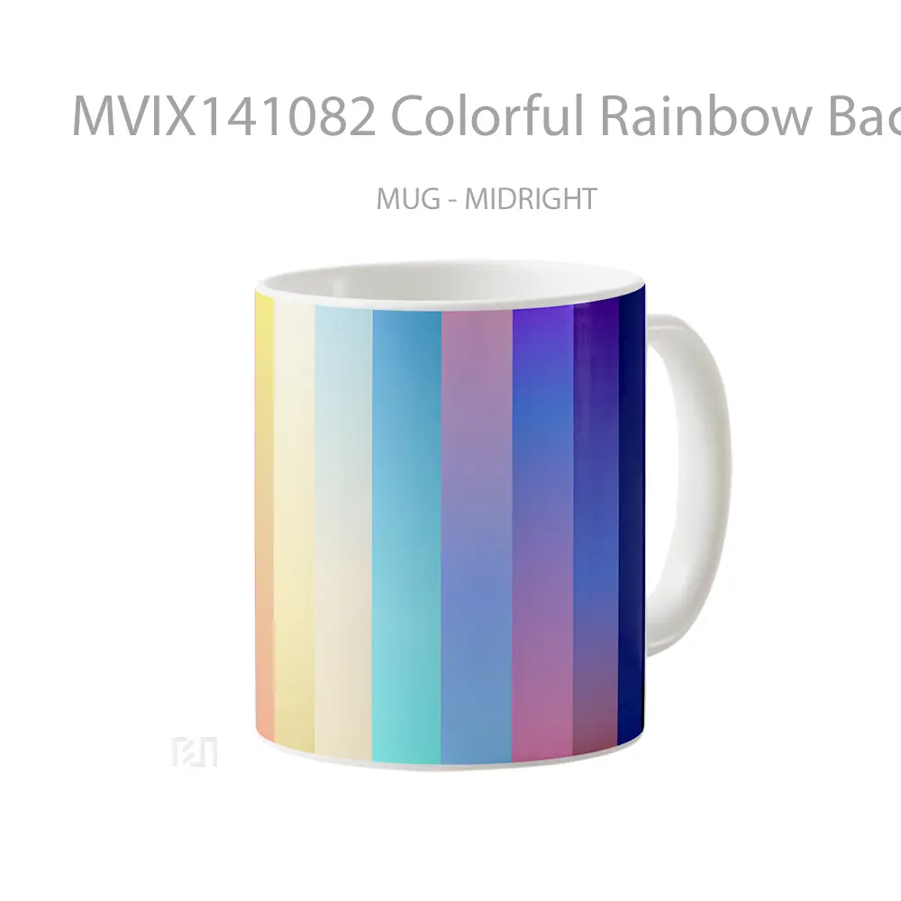 Mug Colorful Rainbow Background Gelas Keramik Unik - All-side / Desain