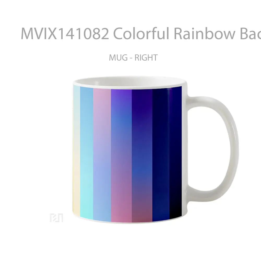 Mug Colorful Rainbow Background Gelas Keramik Unik - All-side / Desain