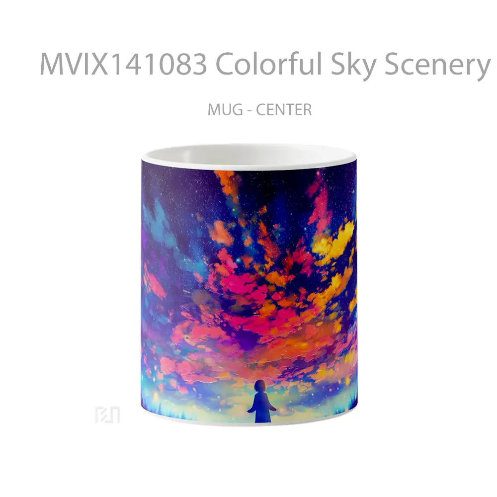 Mug Colorful Sky Scenery Digital Art Gelas Pemandangan Alam
