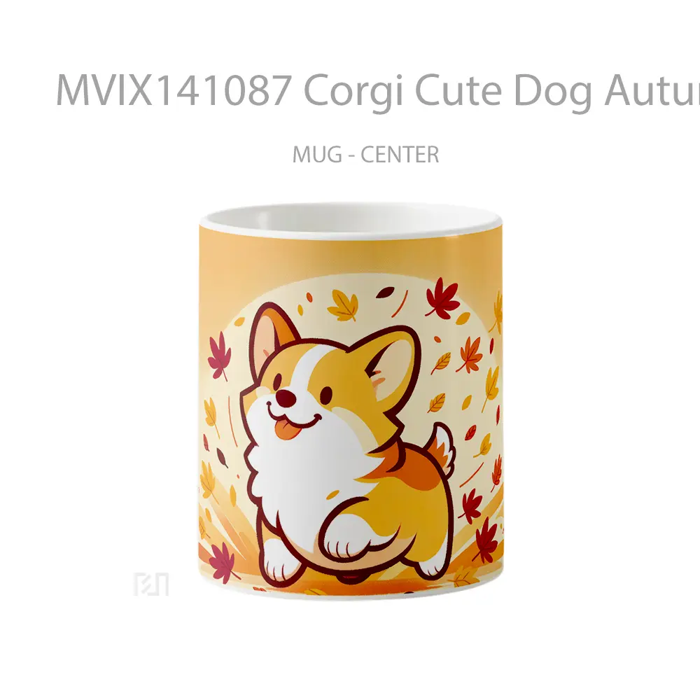 Mug Corgi Cute Dog Autumn Gelas Hewan Lucu