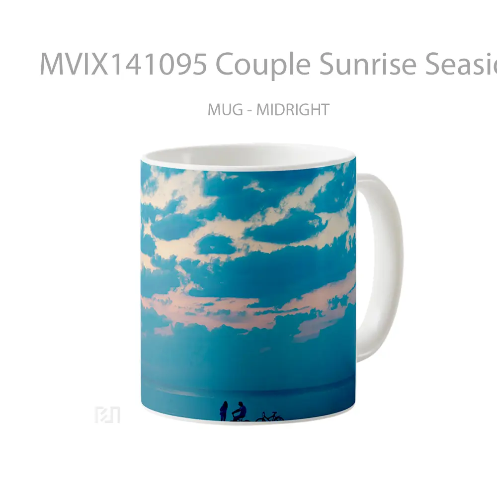 Mug Couple Sunrise Seaside Scenery Gelas Pemandangan Alam - All-side / Desain