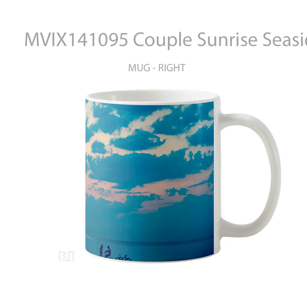Mug Couple Sunrise Seaside Scenery Gelas Pemandangan Alam - All-side / Desain