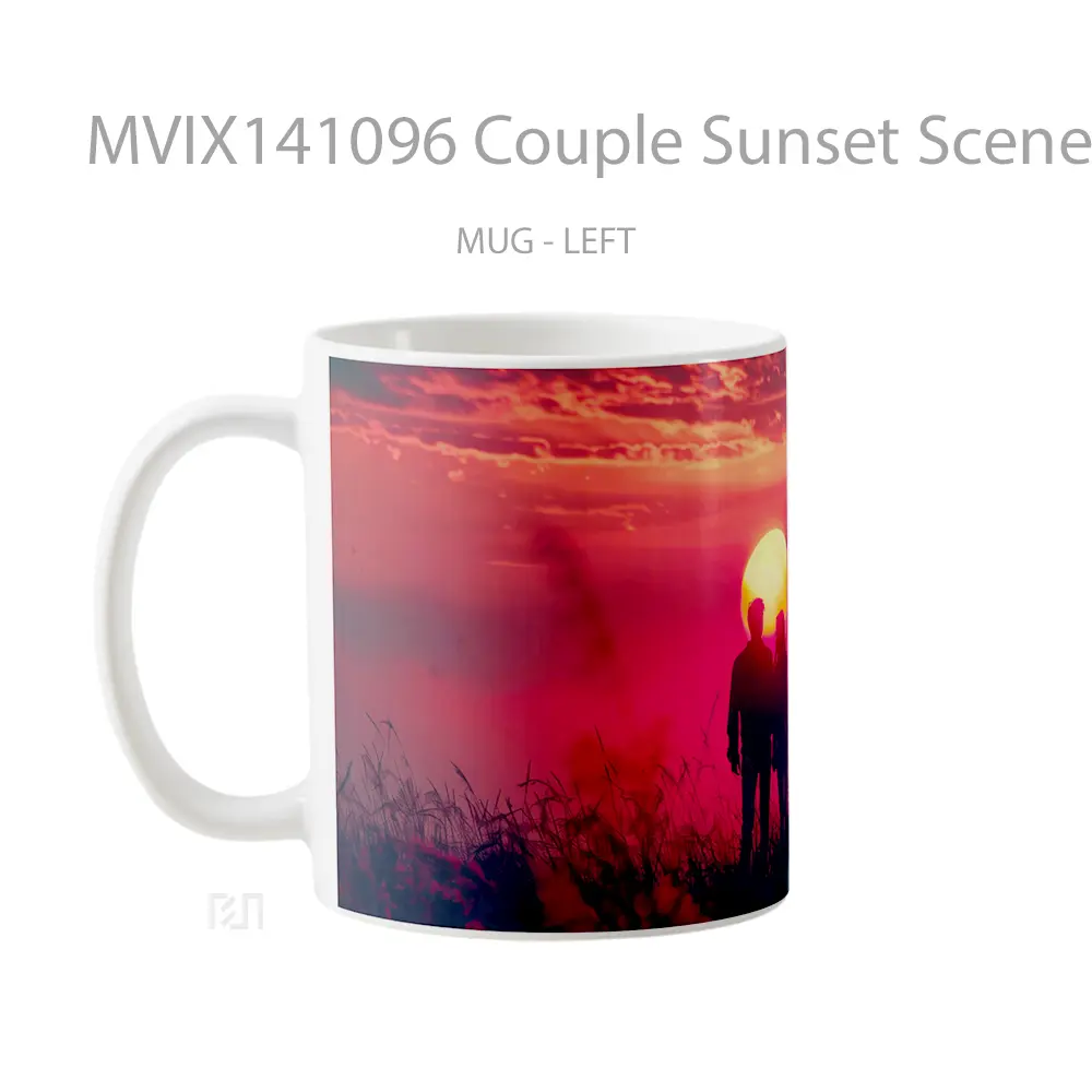 Mug Couple Sunset Scenery Gelas Pemandangan Alam - All-side / Desain
