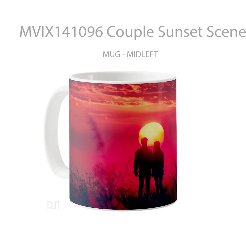 Mug Couple Sunset Scenery Gelas Pemandangan Alam - All-side / Desain