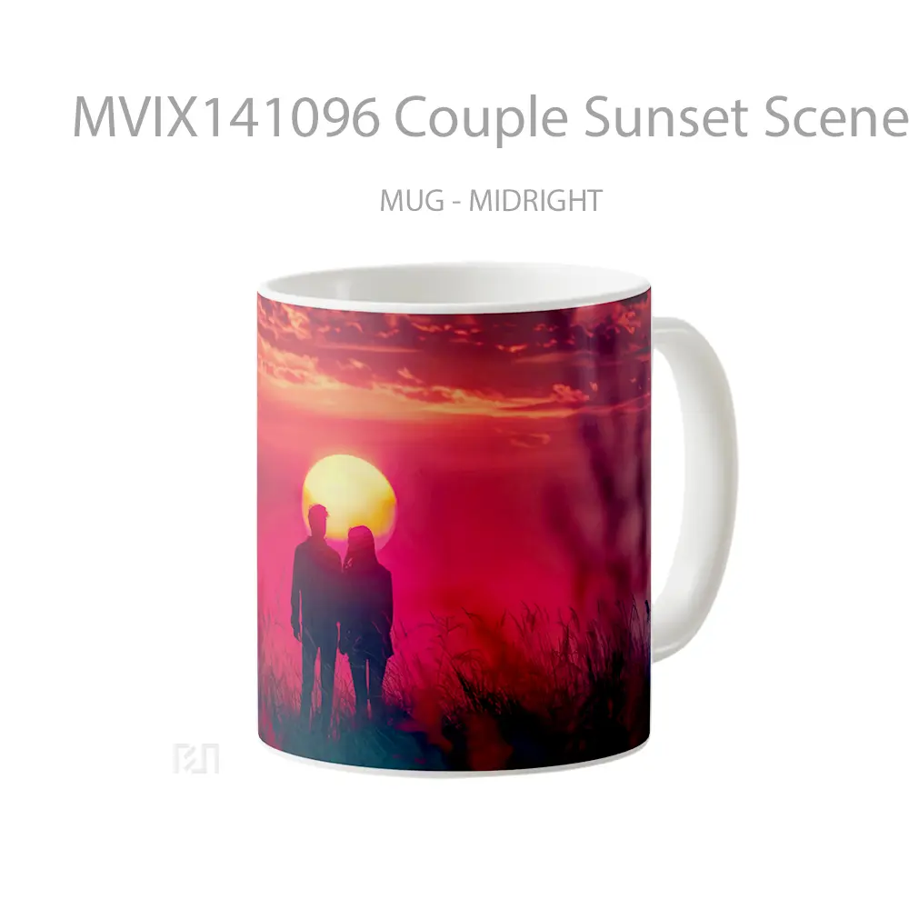 Mug Couple Sunset Scenery Gelas Pemandangan Alam - All-side / Desain