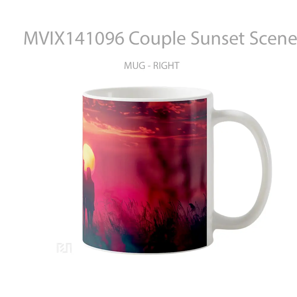 Mug Couple Sunset Scenery Gelas Pemandangan Alam - All-side / Desain