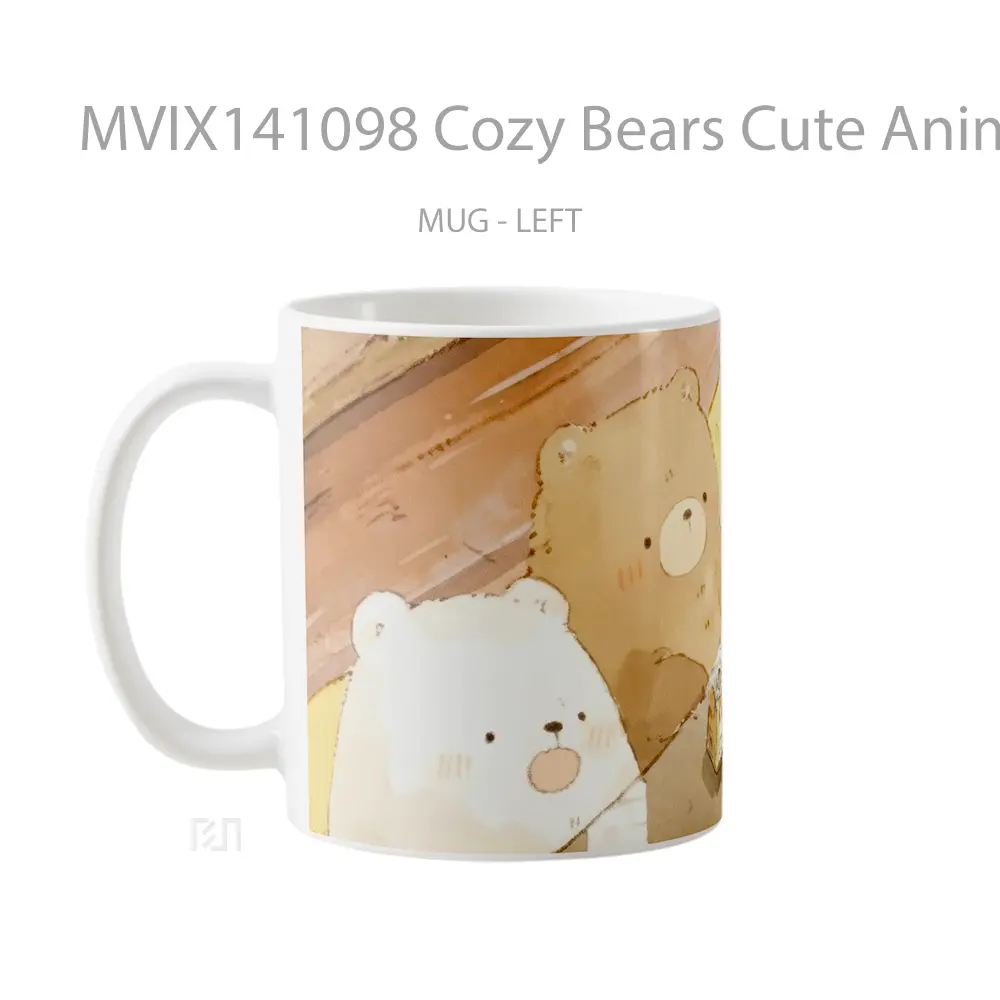 Mug Cozy Bears Cute Anime Art Cangkir Anime - All-side / Desain
