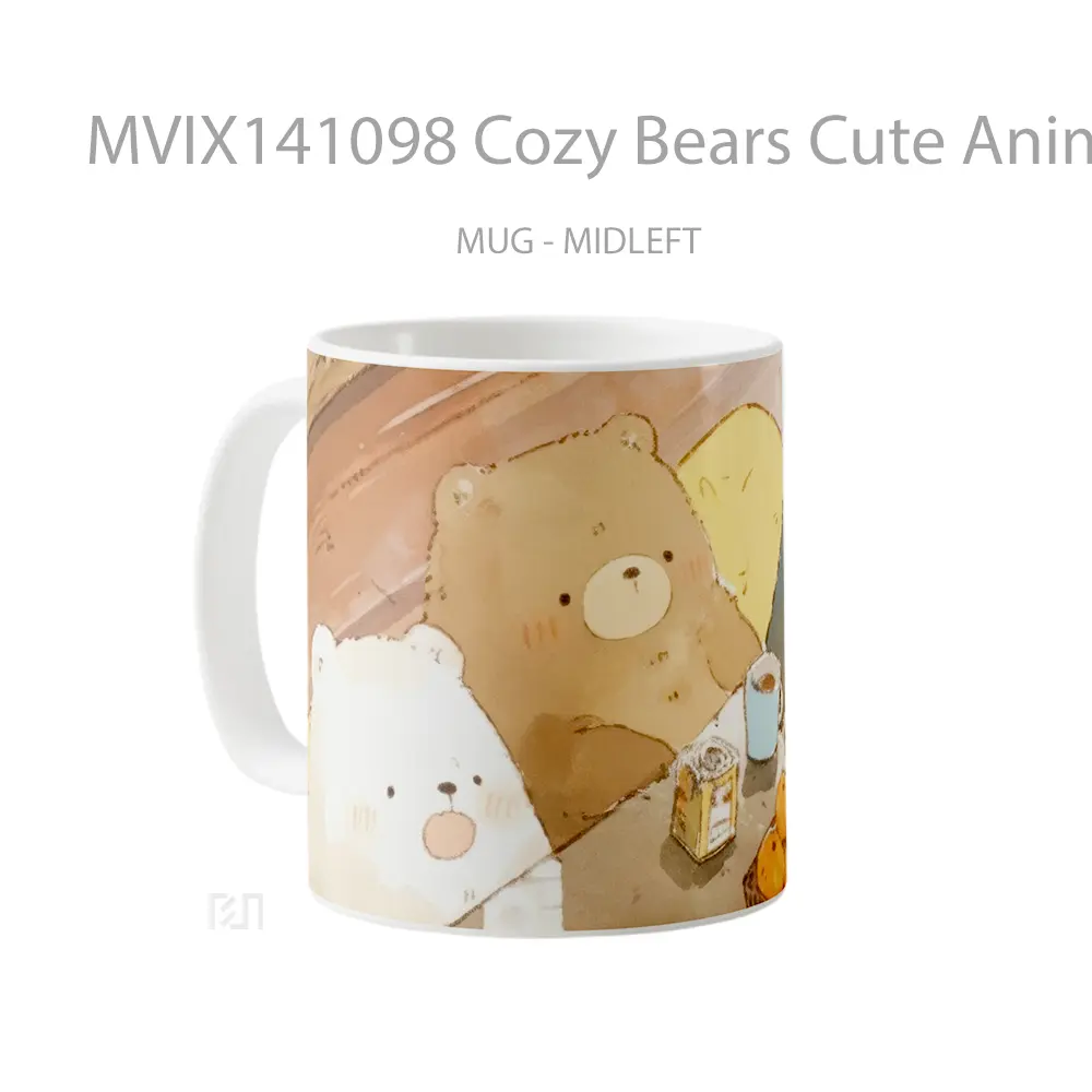Mug Cozy Bears Cute Anime Art Cangkir Anime - All-side / Desain