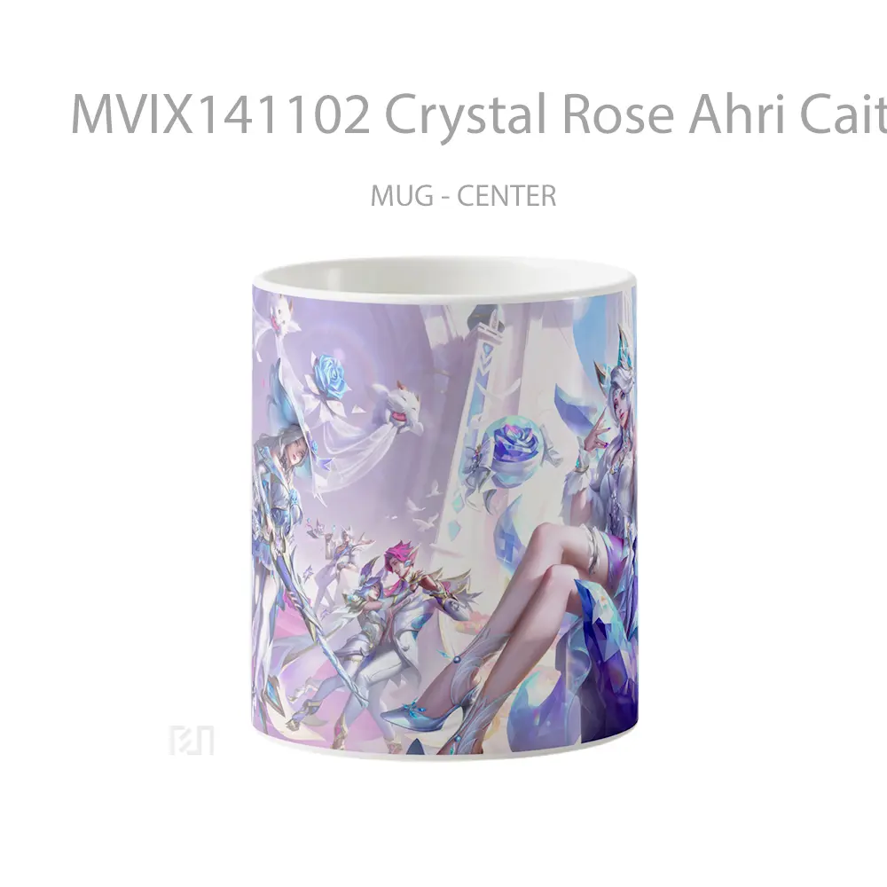 Mug Crystal Rose Ahri Caityln Xayah Rakan Sett Yumi Lol Wild Rift Cangkir Gamer