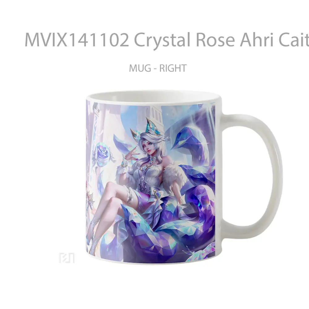 Mug Crystal Rose Ahri Caityln Xayah Rakan Sett Yumi Lol Wild Rift Cangkir Gamer - All-side / Desain