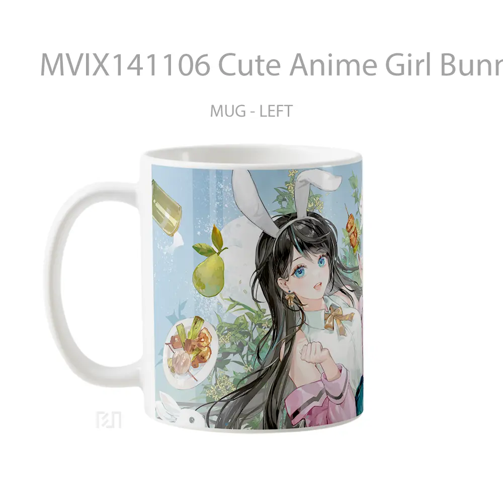 Mug Cute Anime Girl Bunny Ar Cangkir Anime - All-side / Desain