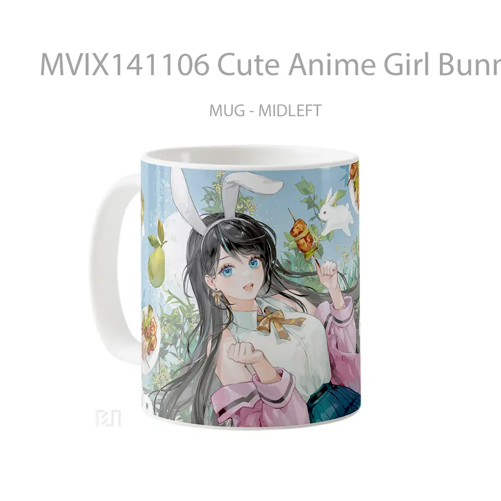 Mug Cute Anime Girl Bunny Ar Cangkir Anime - All-side / Desain
