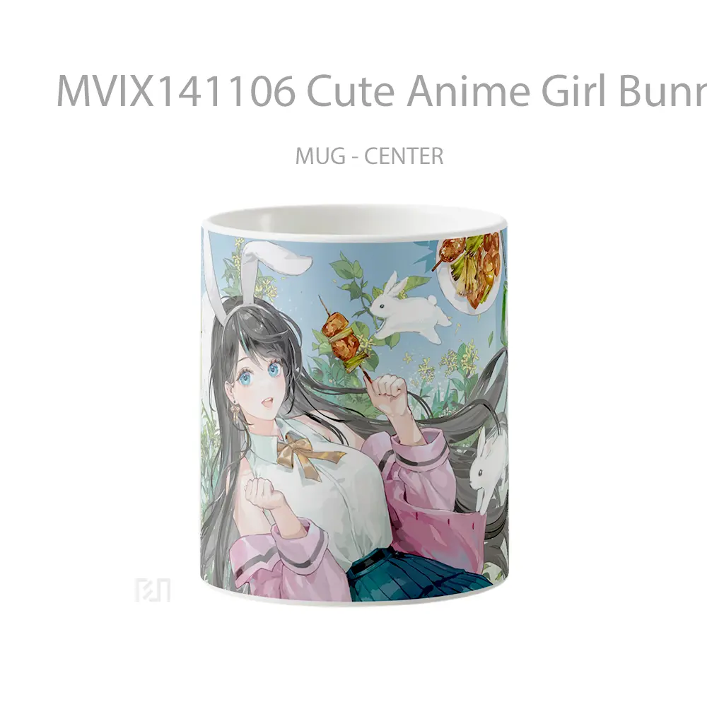 Mug Cute Anime Girl Bunny Ar Cangkir Anime