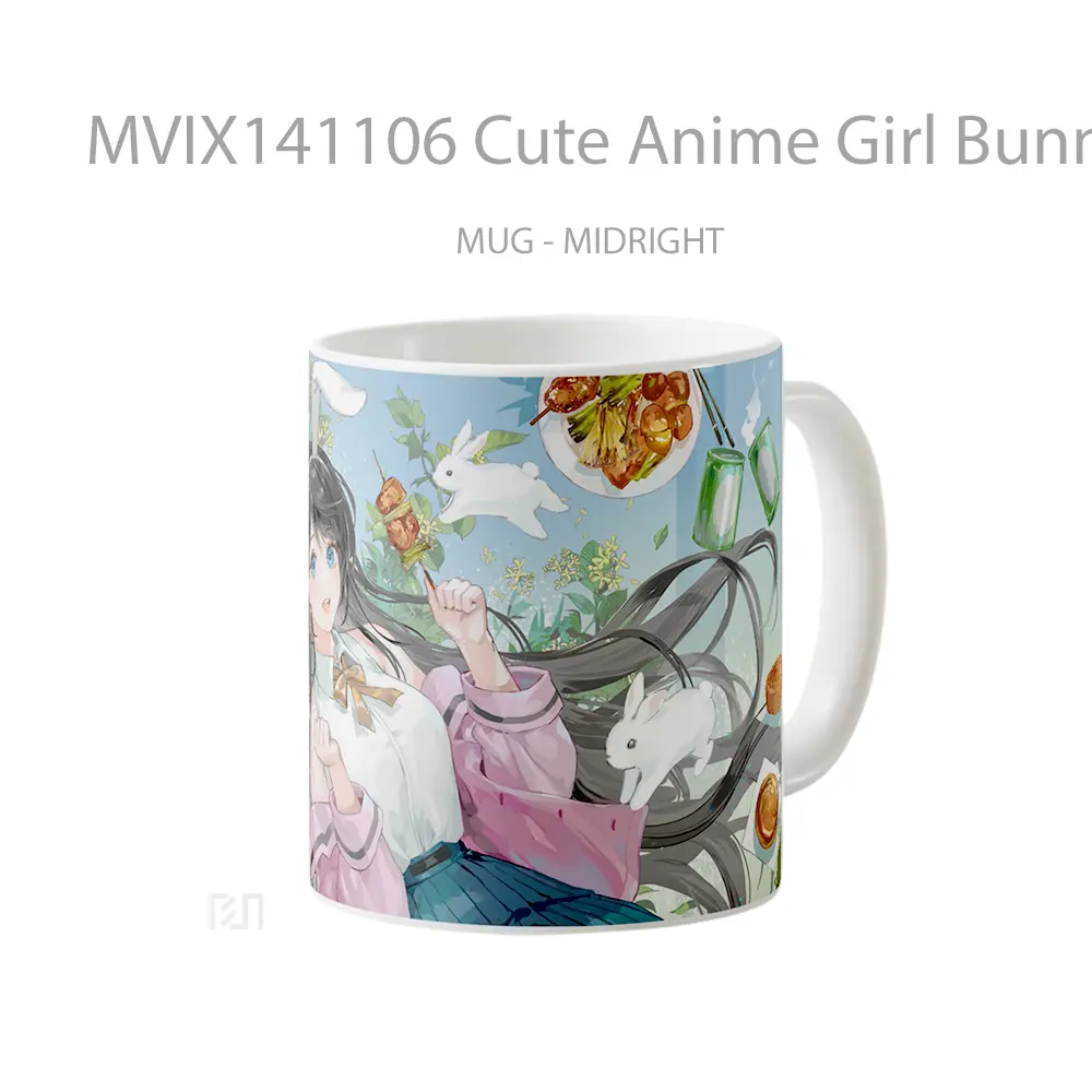 Mug Cute Anime Girl Bunny Ar Cangkir Anime - All-side / Desain