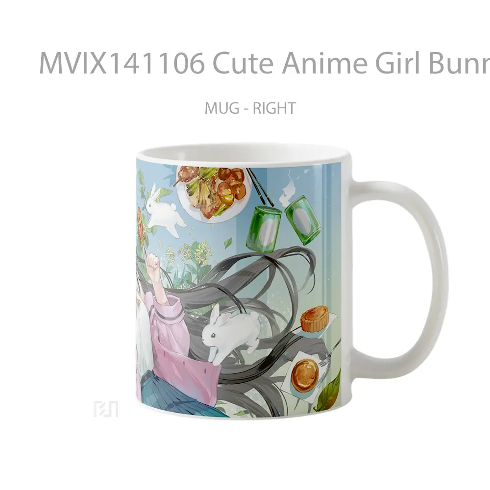 Mug Cute Anime Girl Bunny Ar Cangkir Anime - All-side / Desain