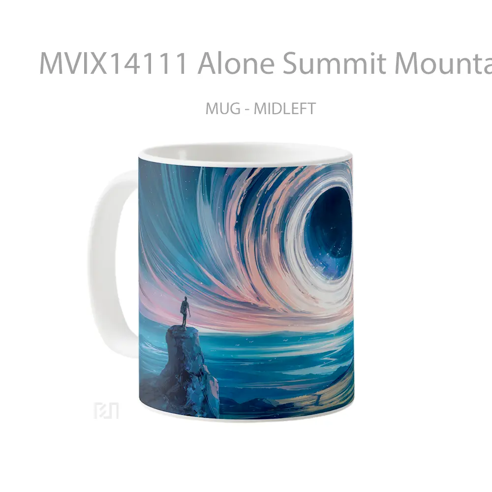 Mug Alone Summit Mountain Digital Art Gelas Pemandangan Alam - All-side / Desain