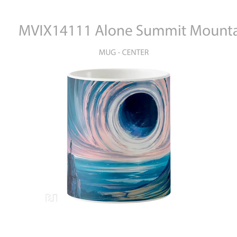 Mug Alone Summit Mountain Digital Art Gelas Pemandangan Alam