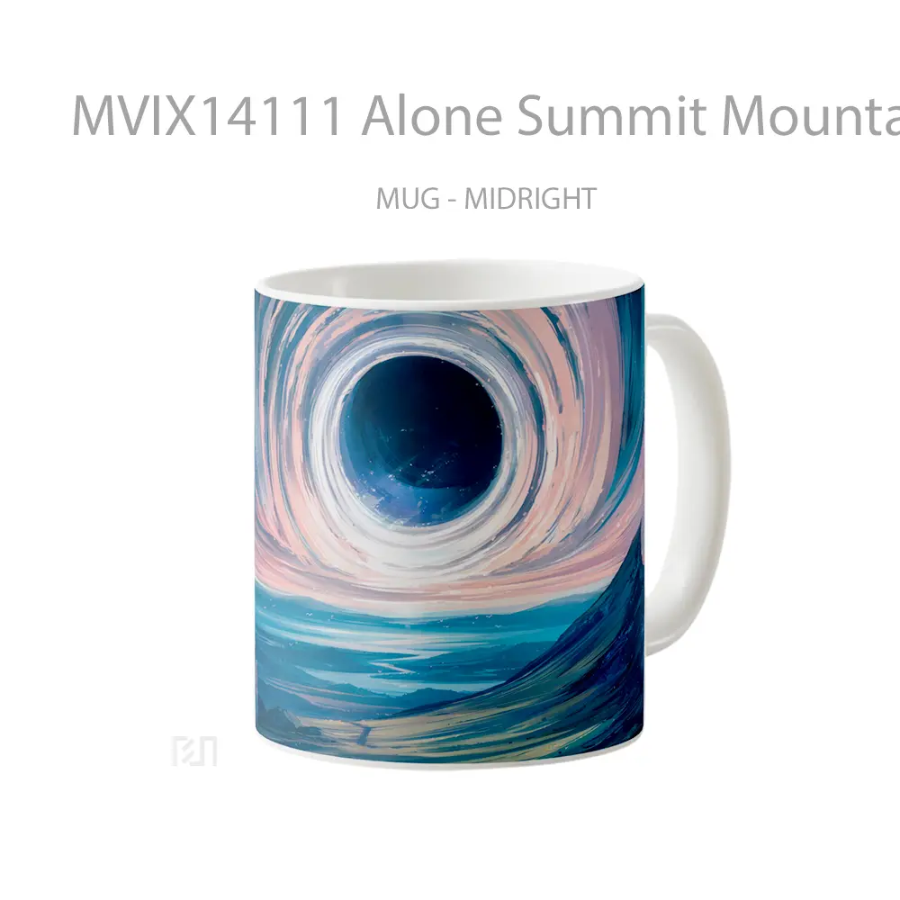 Mug Alone Summit Mountain Digital Art Gelas Pemandangan Alam - All-side / Desain