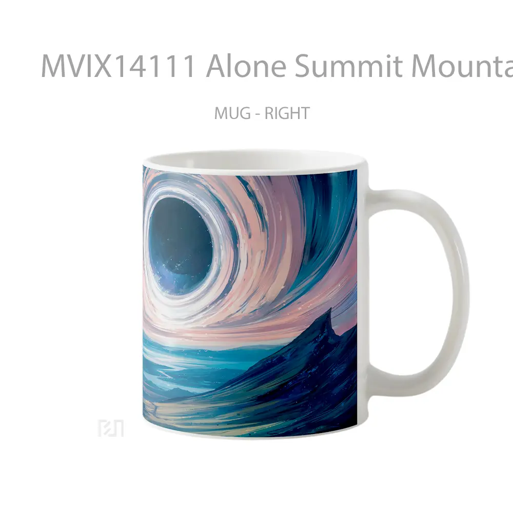 Mug Alone Summit Mountain Digital Art Gelas Pemandangan Alam - All-side / Desain