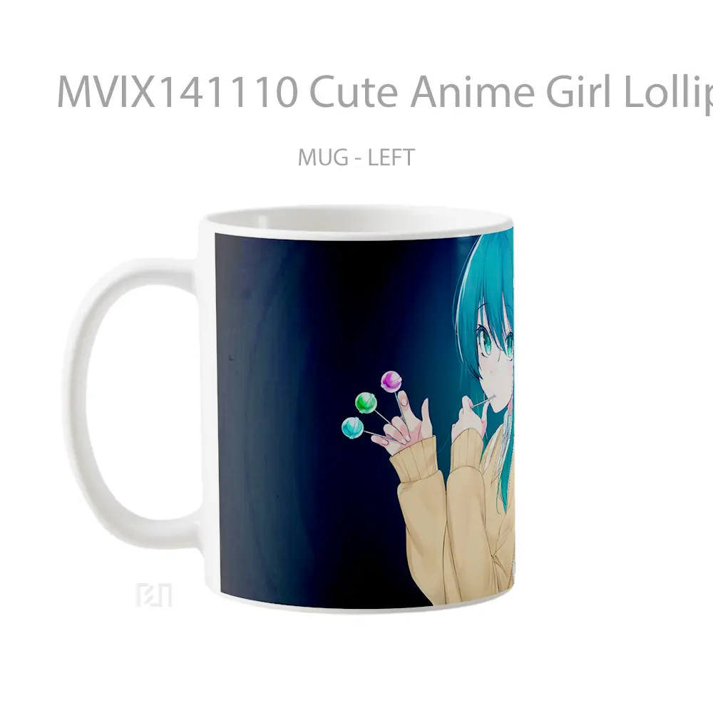 Mug Cute Anime Girl Lollipo Cangkir Anime - All-side / Desain