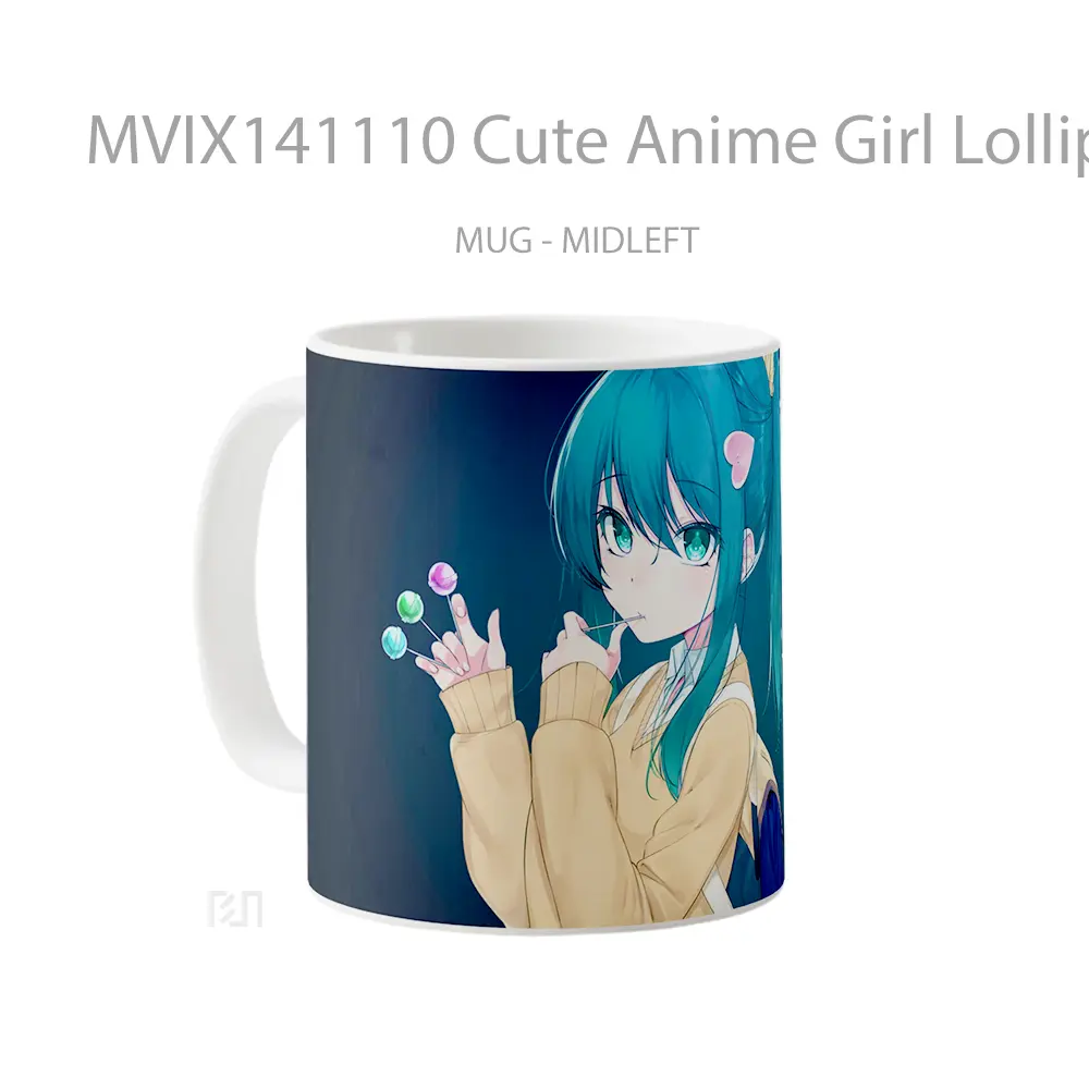 Mug Cute Anime Girl Lollipo Cangkir Anime - All-side / Desain