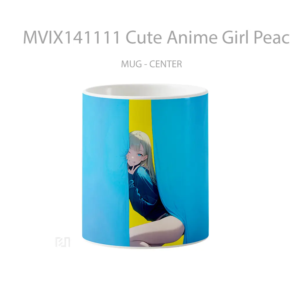 Mug Cute Anime Girl Peace Sign Cangkir Anime