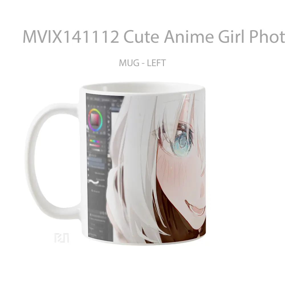 Mug Cute Anime Girl Photoshop Cangkir Anime - All-side / Desain