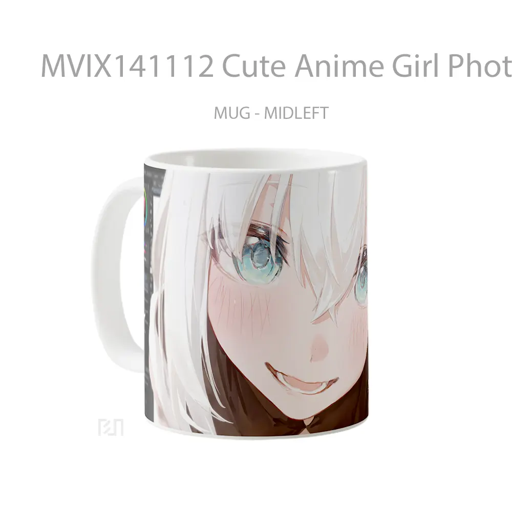 Mug Cute Anime Girl Photoshop Cangkir Anime - All-side / Desain