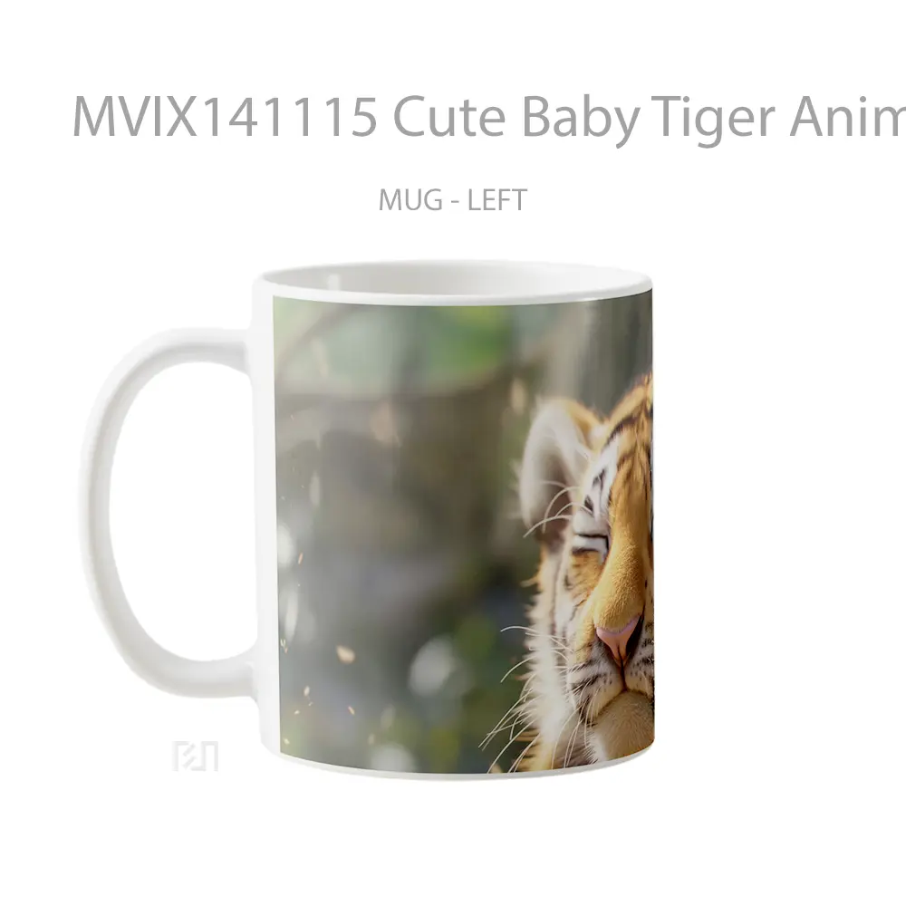 Mug Cute Baby Tiger Animals Gelas Hewan Lucu - All-side / Desain