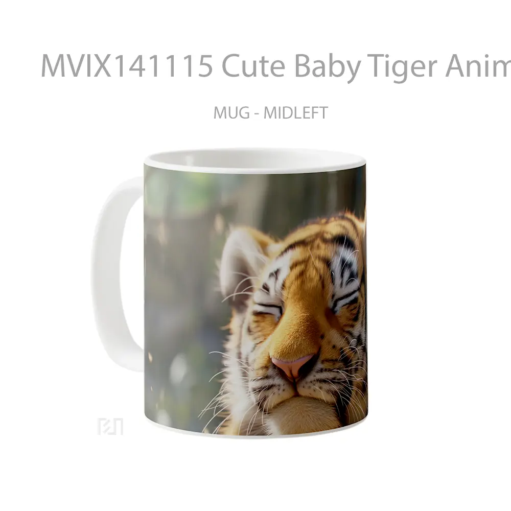 Mug Cute Baby Tiger Animals Gelas Hewan Lucu - All-side / Desain