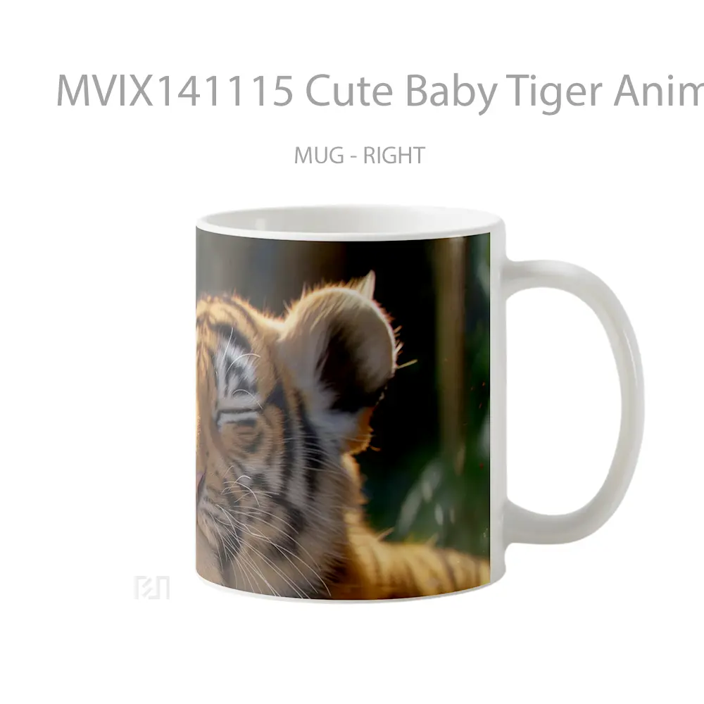 Mug Cute Baby Tiger Animals Gelas Hewan Lucu - All-side / Desain