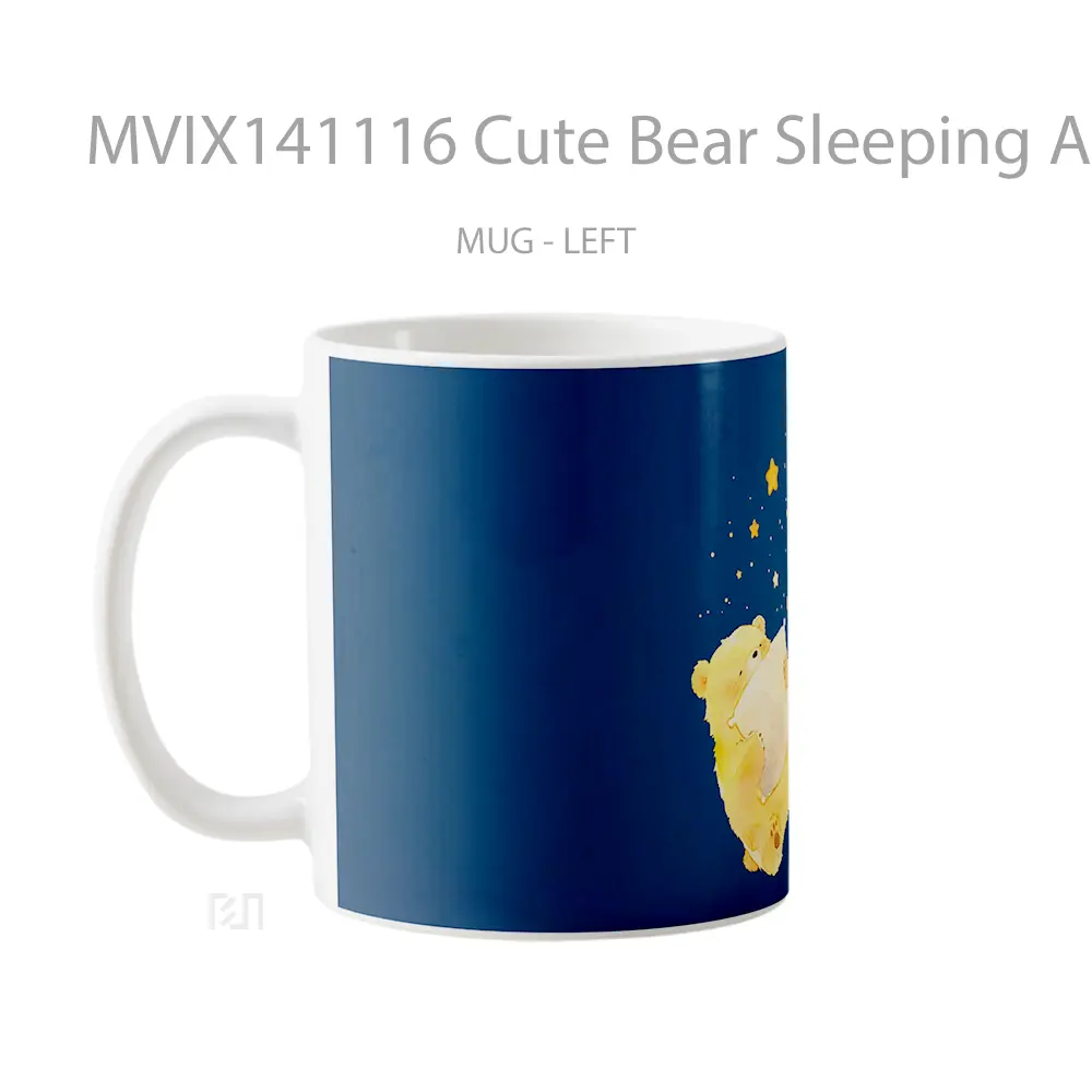 Mug Cute Bear Sleeping Anime Art Cangkir Anime - All-side / Desain