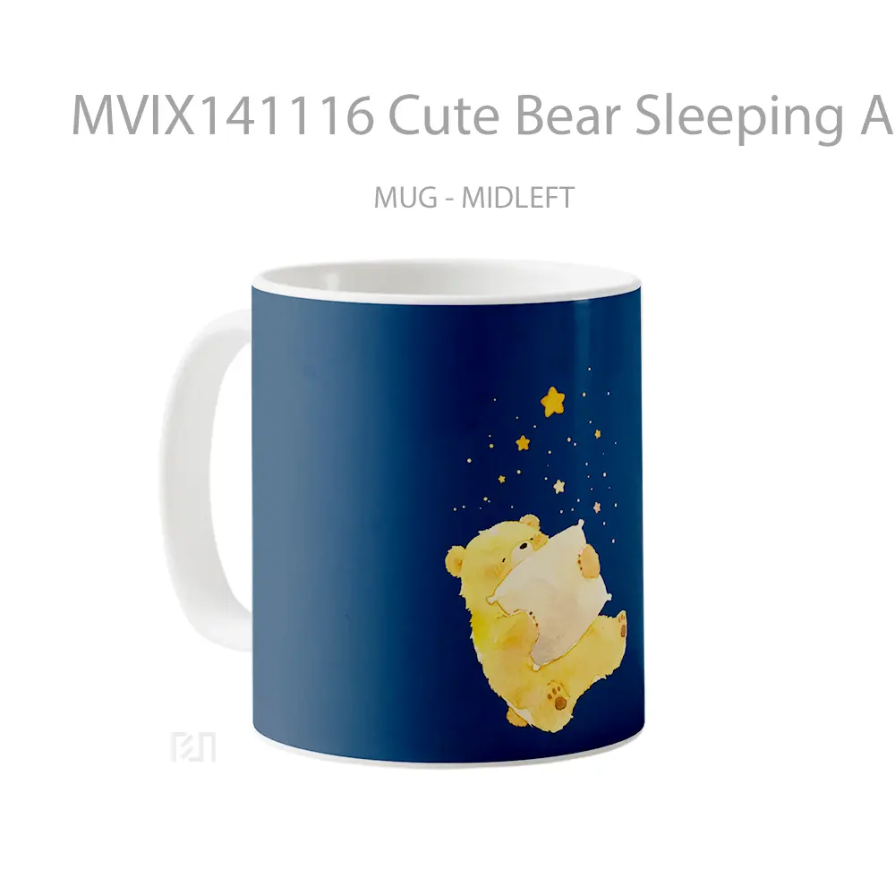 Mug Cute Bear Sleeping Anime Art Cangkir Anime - All-side / Desain