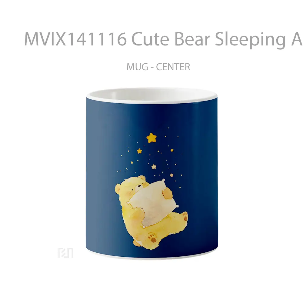 Mug Cute Bear Sleeping Anime Art Cangkir Anime