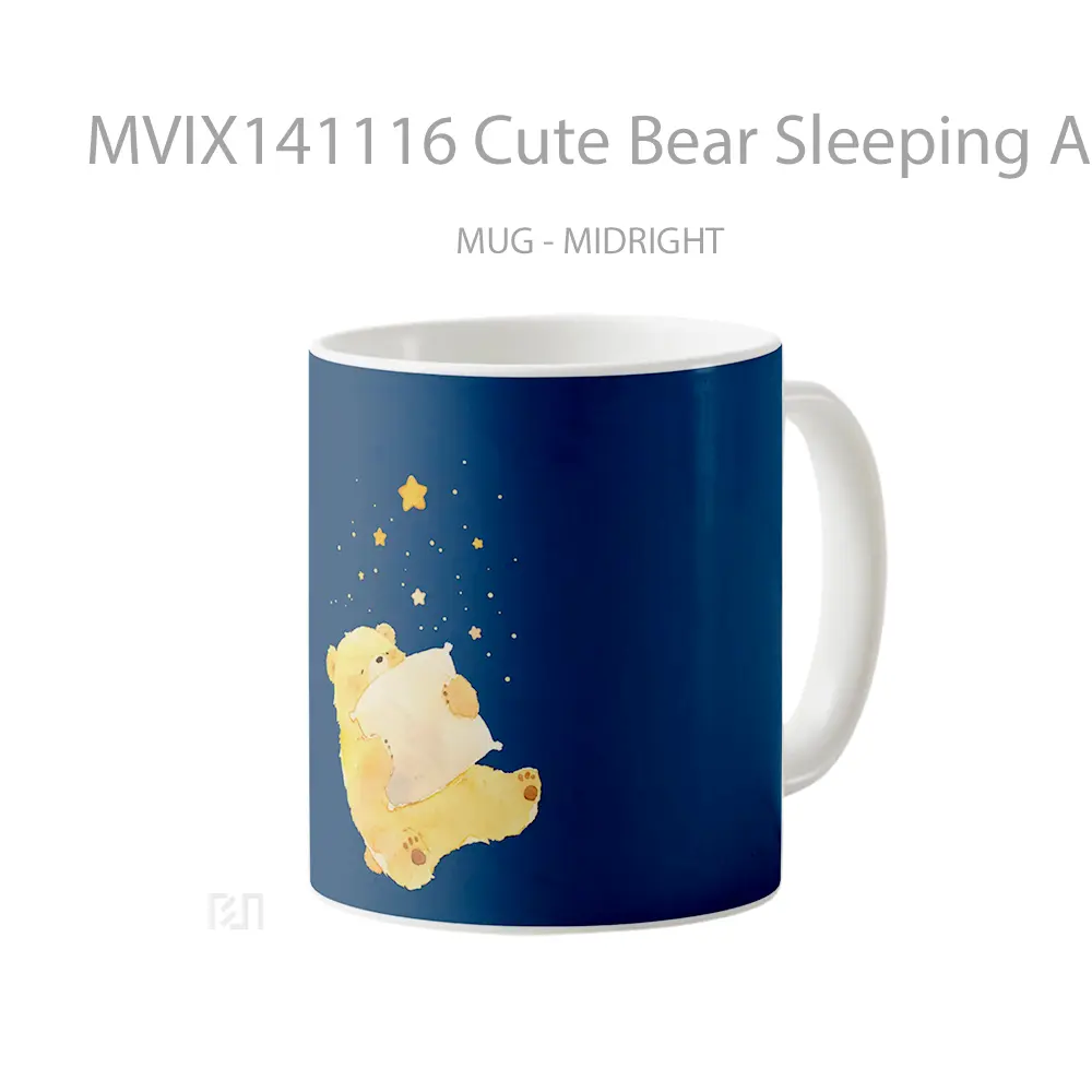 Mug Cute Bear Sleeping Anime Art Cangkir Anime - All-side / Desain