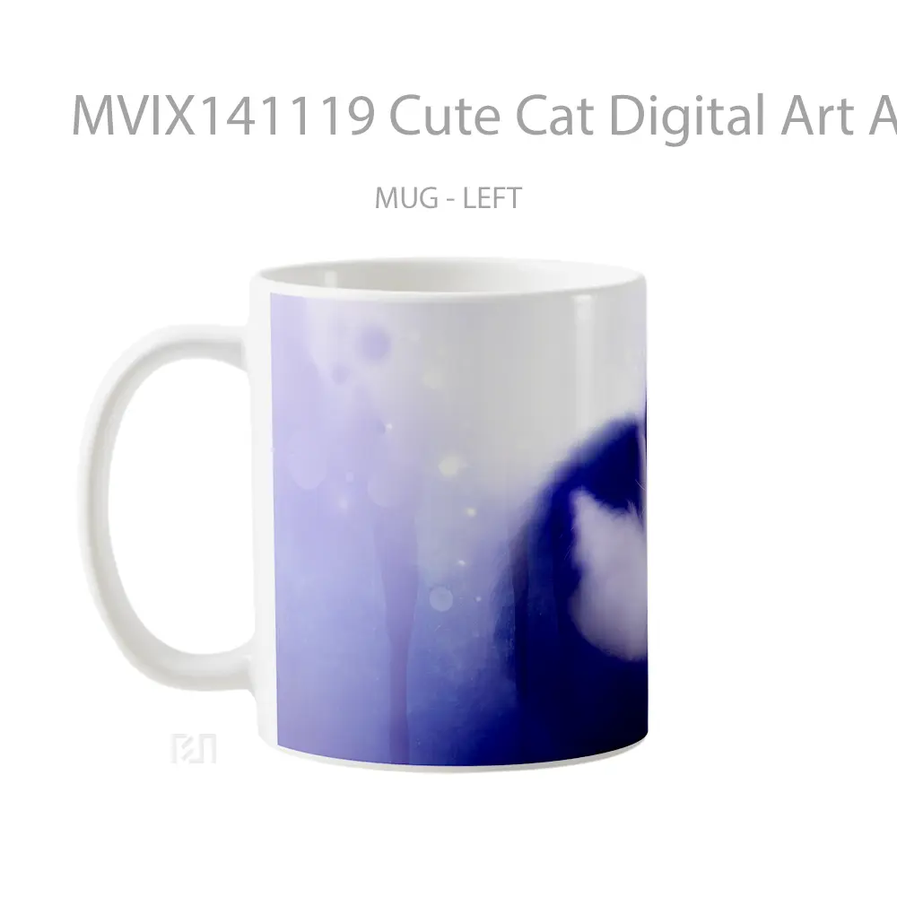 Mug Cute Cat Digital Art Animal Gelas Hewan Lucu - All-side / Desain