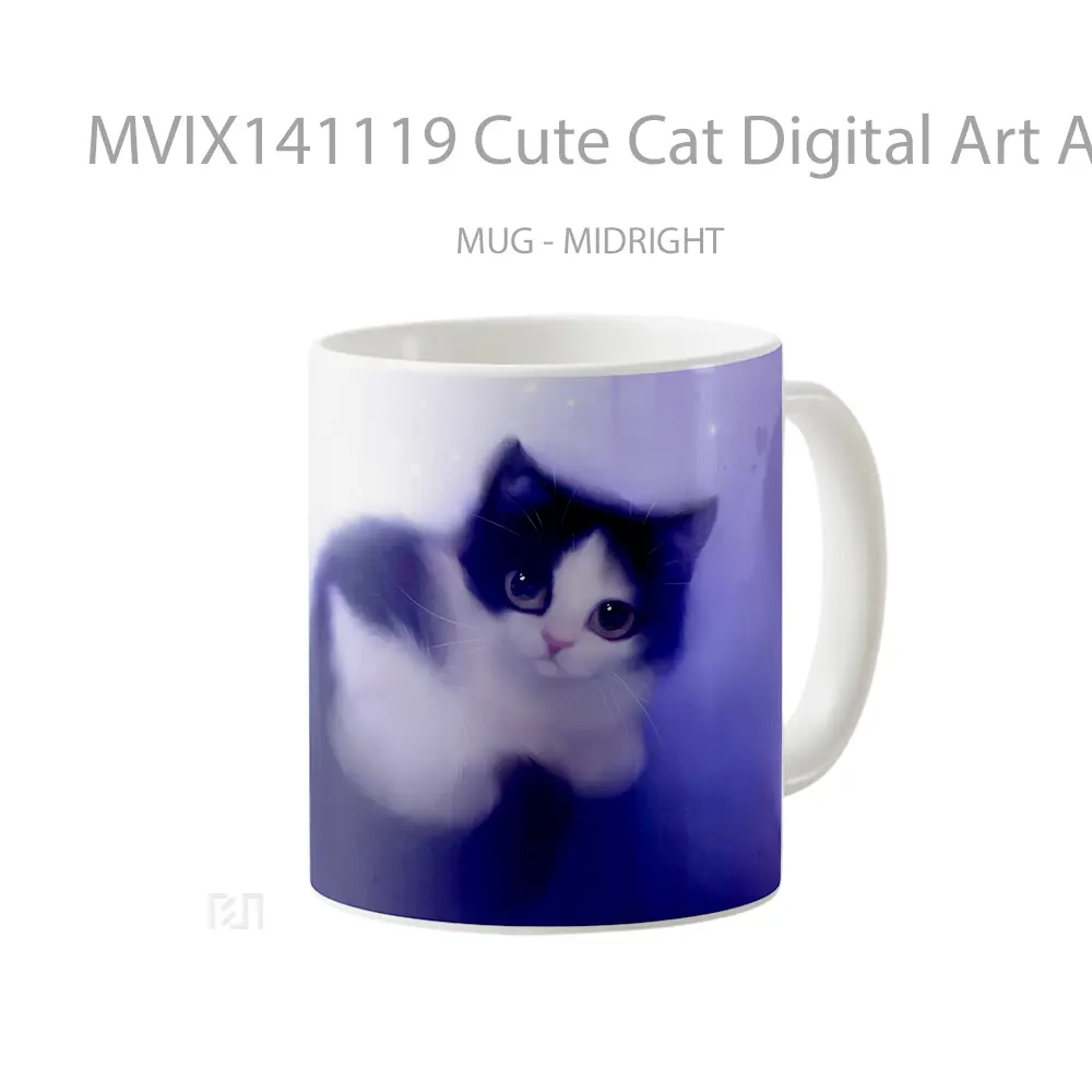 Mug Cute Cat Digital Art Animal Gelas Hewan Lucu - All-side / Desain