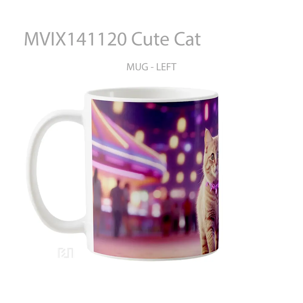 Mug Cute Cat Gelas Hewan Lucu - All-side / Desain