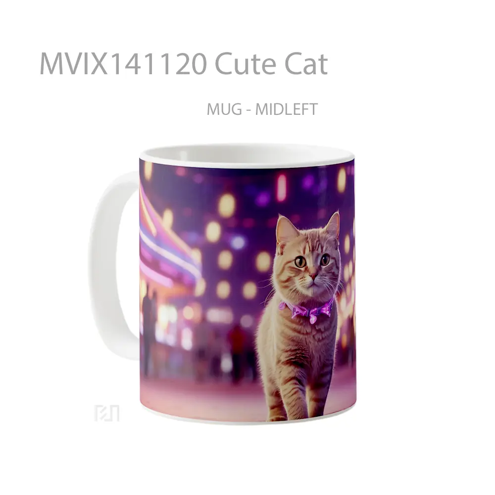 Mug Cute Cat Gelas Hewan Lucu - All-side / Desain
