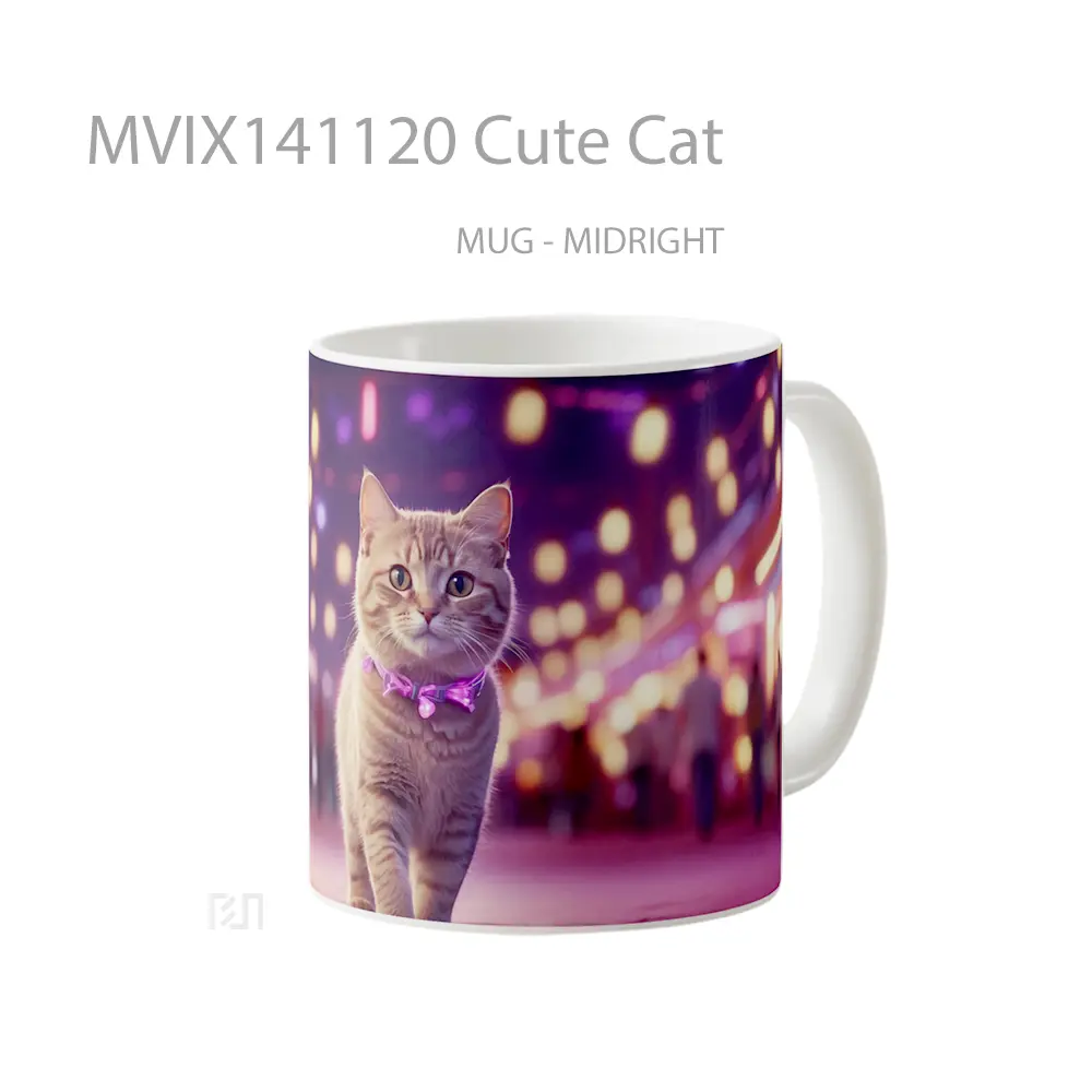 Mug Cute Cat Gelas Hewan Lucu - All-side / Desain