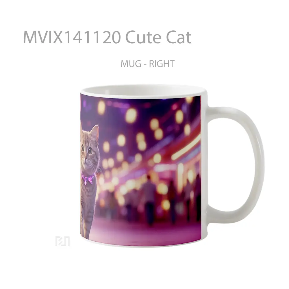 Mug Cute Cat Gelas Hewan Lucu - All-side / Desain