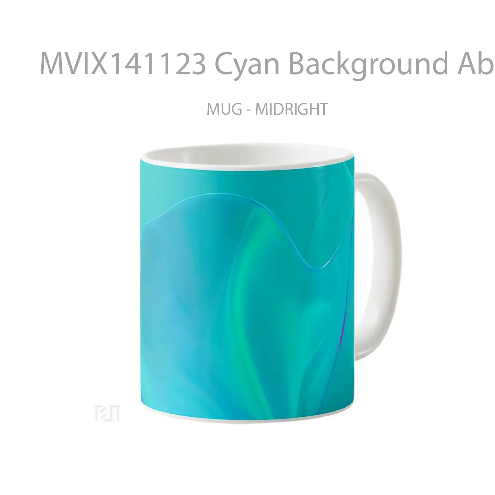 Mug Cyan Background Abstract Digital Art Huawei Mate Gelas Keramik Unik - All-side / Desain