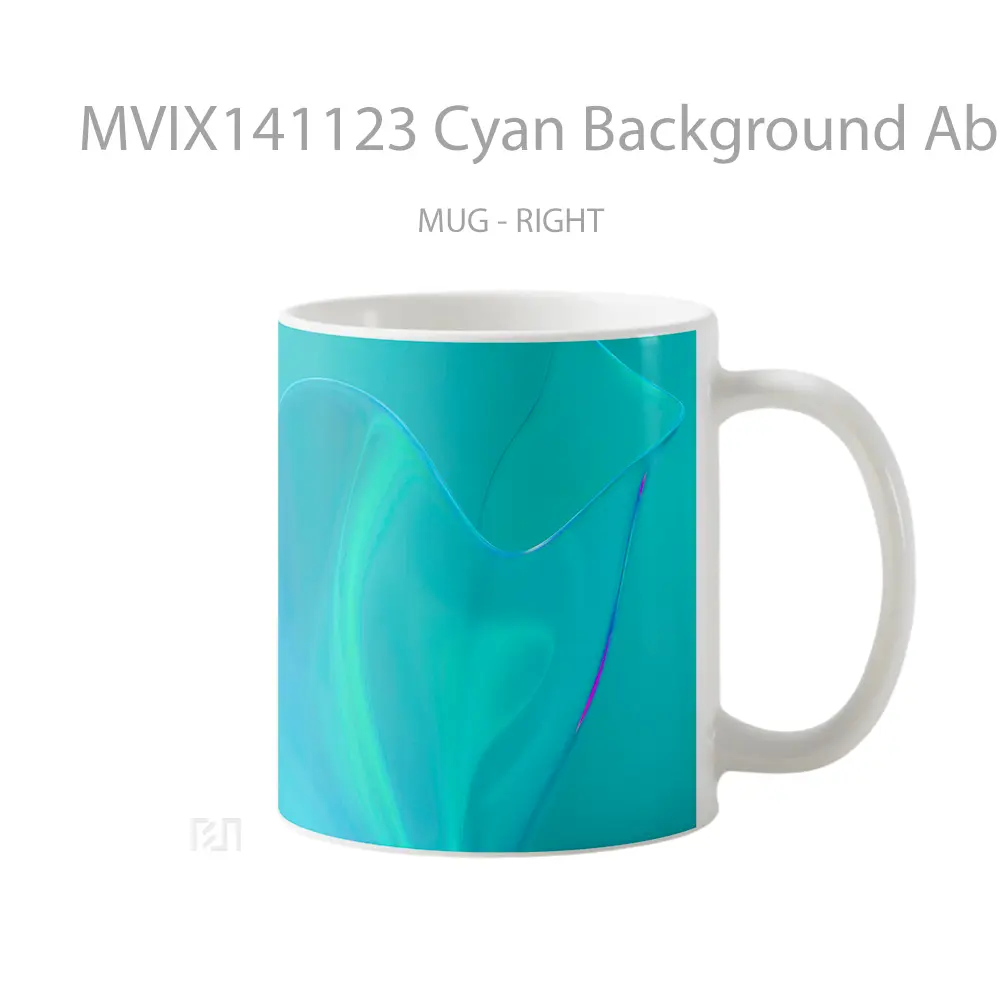 Mug Cyan Background Abstract Digital Art Huawei Mate Gelas Keramik Unik - All-side / Desain