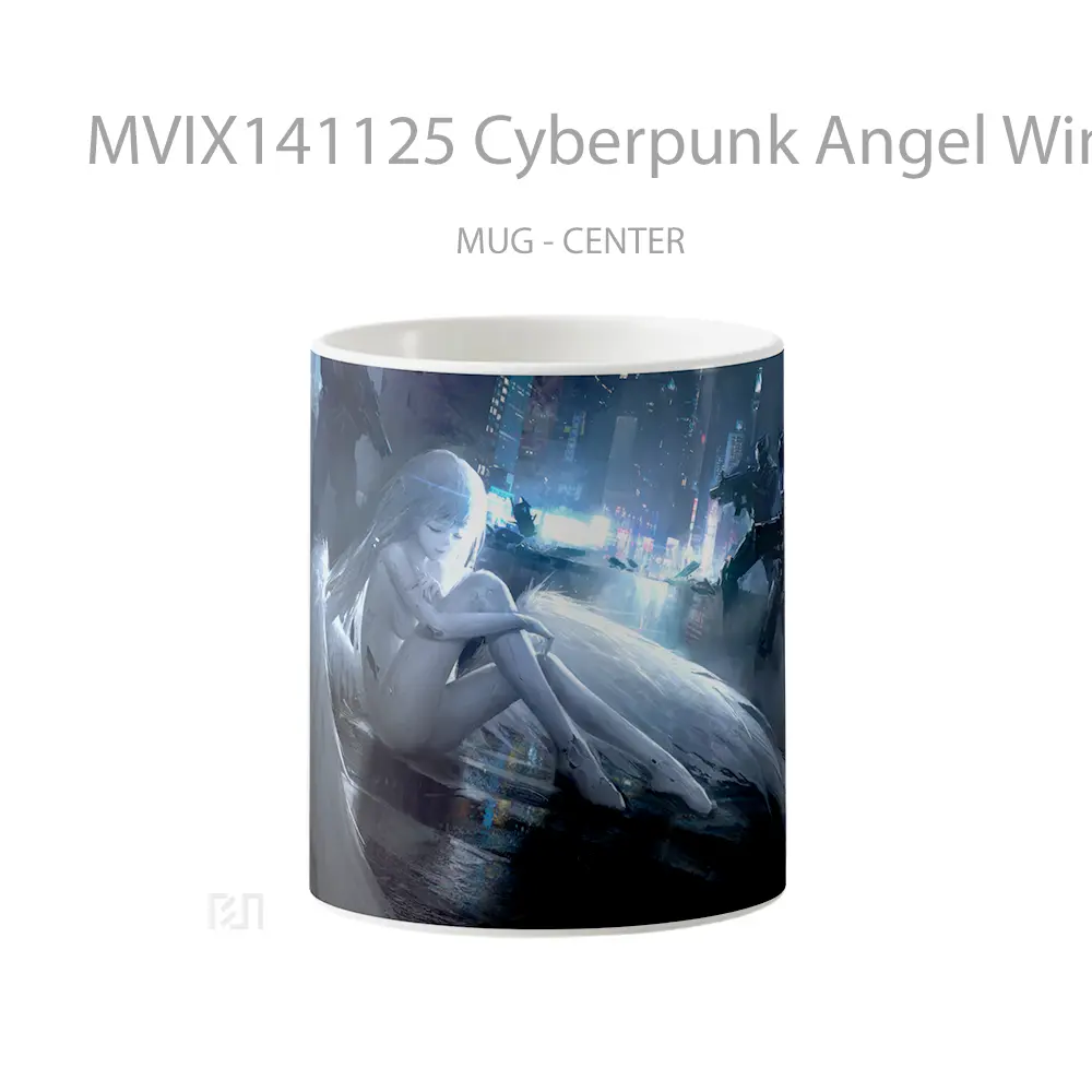 Mug Cyberpunk Angel Wings Sci Fi Gelas Keramik Unik