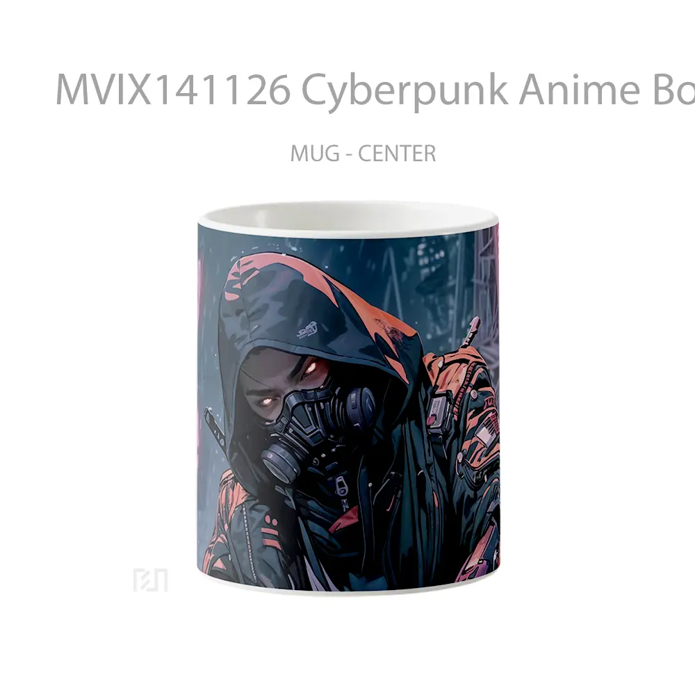 Mug Cyberpunk Anime Boy Mask Sci Fi Cangkir Anime